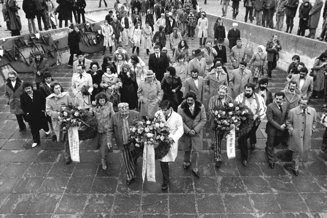 Start of the hunger strike in the former Dachau concentration camp, 4/4/1980 (© Uschi Dresing, Documentation and Cultural Center of German Sinti and Roma)